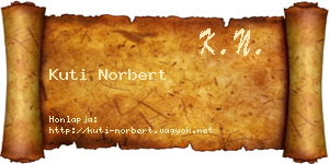 Kuti Norbert névjegykártya